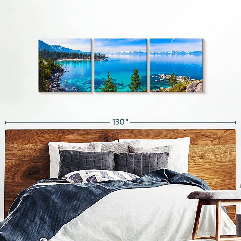 Lake Tahoe Tranquility 3 pièces, H 30 po x l 92 po x P 1,25 po