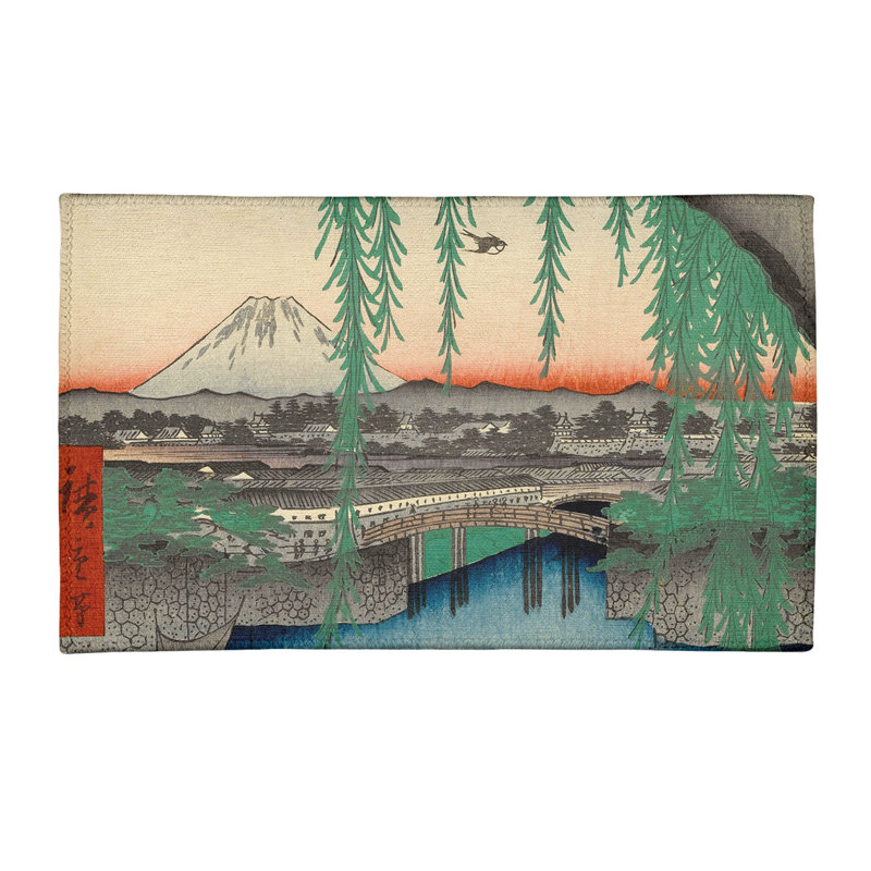 Tapis vert/orange/gris zone yatsumi bridge, Rectangle 3 pi x 5 pi