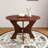 43 Inch Space Saving Folding Dining Table, Walnut Veneer MDF Top Indoor Outdoor Universal Table-5270935