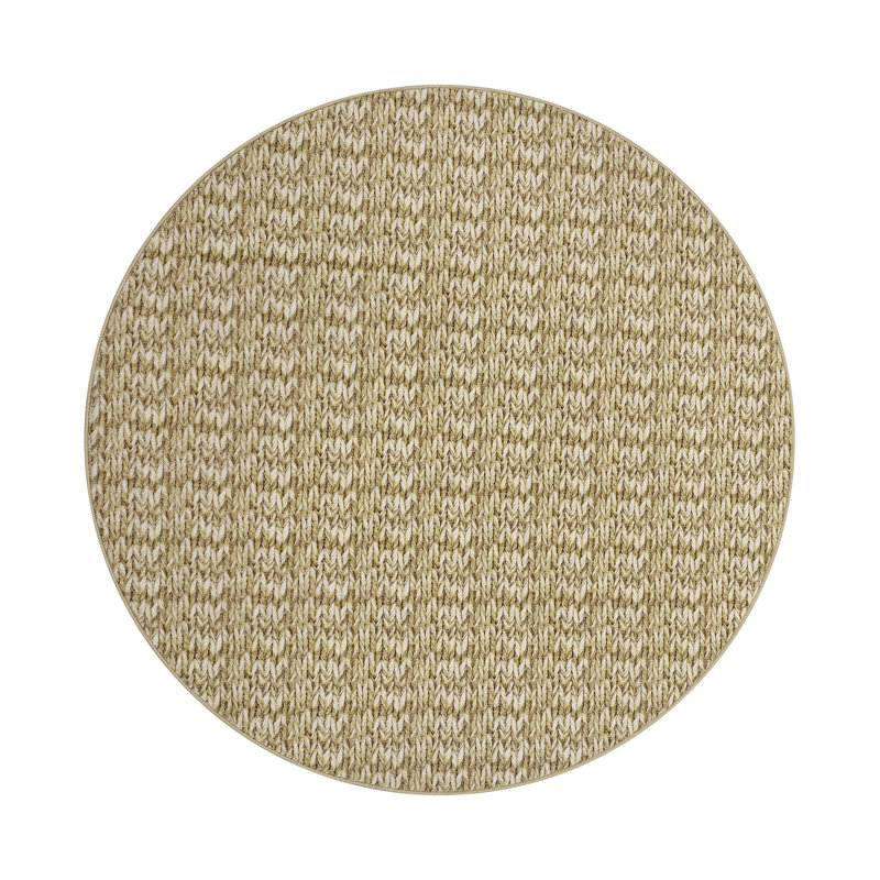 Washable Round Rug 4x4 Circle Modern Solid Color Floor Mats, Small Braided Print Accent Carpet with Non-Slip Backing, Soft Low Pile Throw Rug for Living Room, Bedroom, Camel