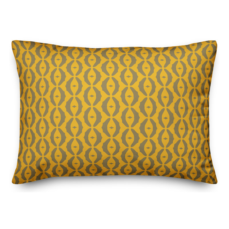 Coussin lombaire ovale, Jaune / Gris