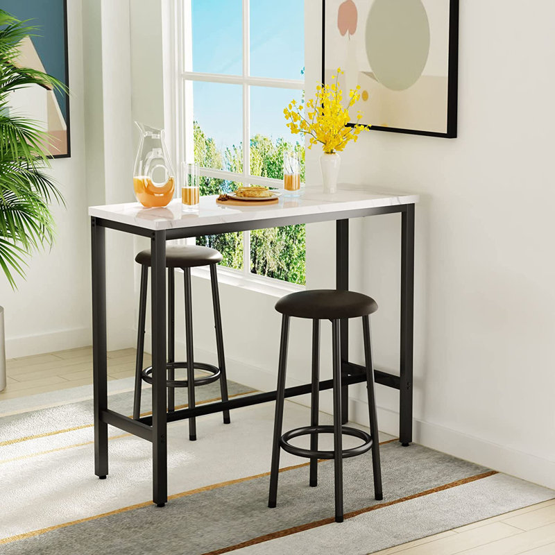 Golliday 3 Piece Dining Bar Table Set, Brown, 35.43"H x 39.57"L x 15.75"W