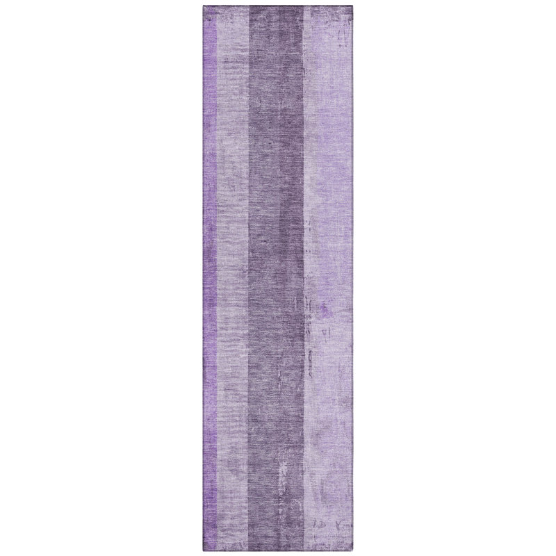 Caelyn Purple Washable Indoor-Outdoor Rug - LOOMLAN, 2'3" x 7'6"