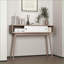 Table basse naturelle rustique Table d'entrée avec portes coulissantes blanches, rangement pour petits espaces