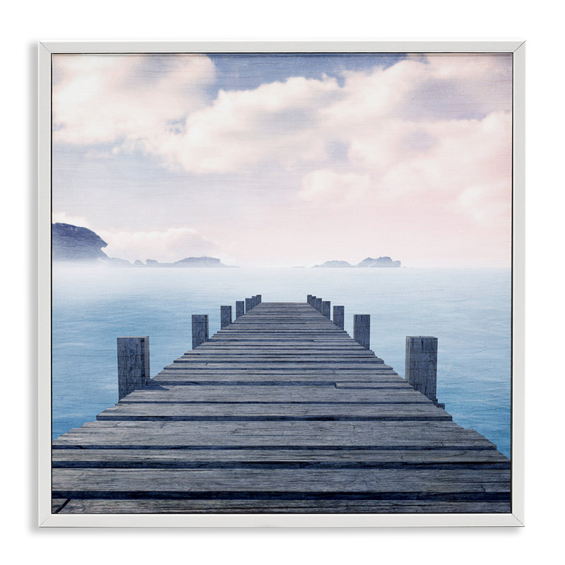 Nuage au-dessus de la mer, estampe numérique par Kim Allen, Giclée encadrée blanc bord de mer, H 24 po x l 24 po
