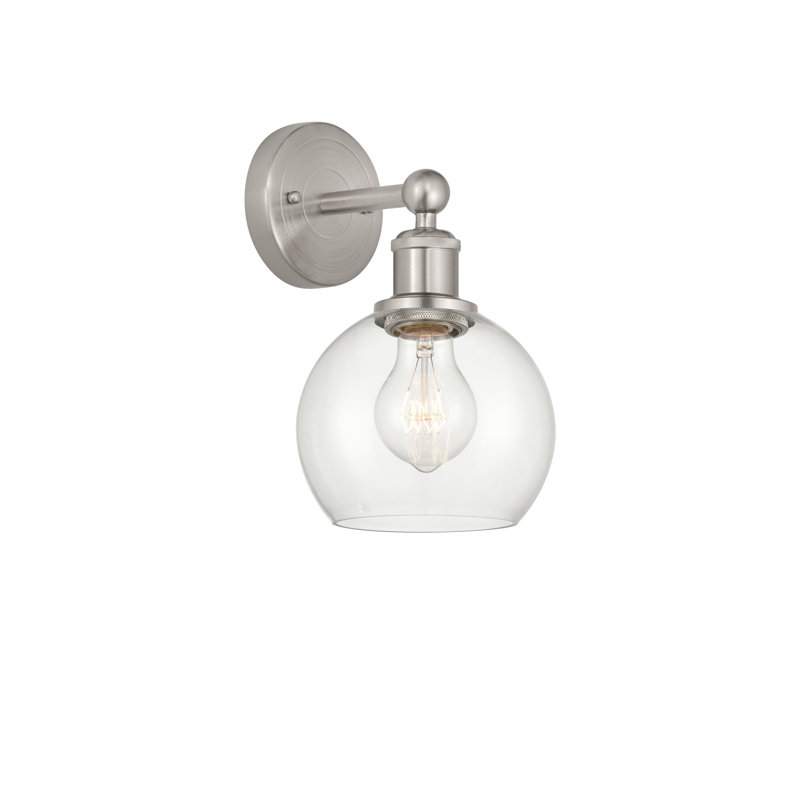 Cheboygan Armed Sconce, Clear, Brushed Satin Nickel