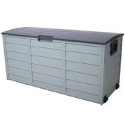 All-Weather UV-Protected Pool Deck Storage Box with Wheels - Outdoor Patio Shed by GOODSILO