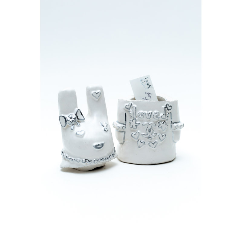 Pot en céramique 6 po Coco Bright White / Chrome
