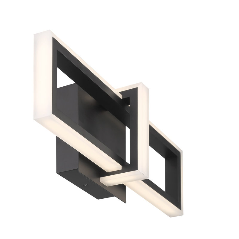 Applique murale noire à 1 lumière Bordo, H 16 po x l 6 po x P 4,25 po