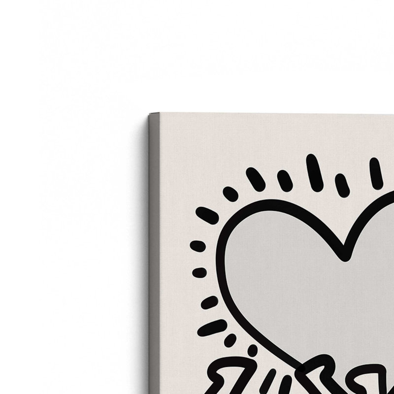 «Keith Haring Heart», grande impression sur toile, H 72 po x l 48 po
