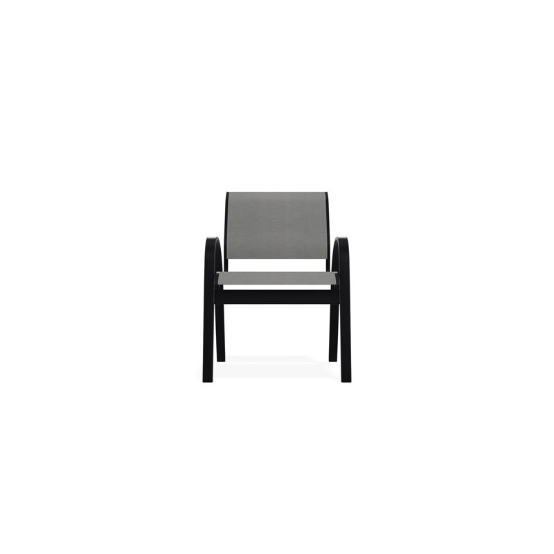 Aruba II Outdoor Dining Chair, Alloy Sunbrella®, Black