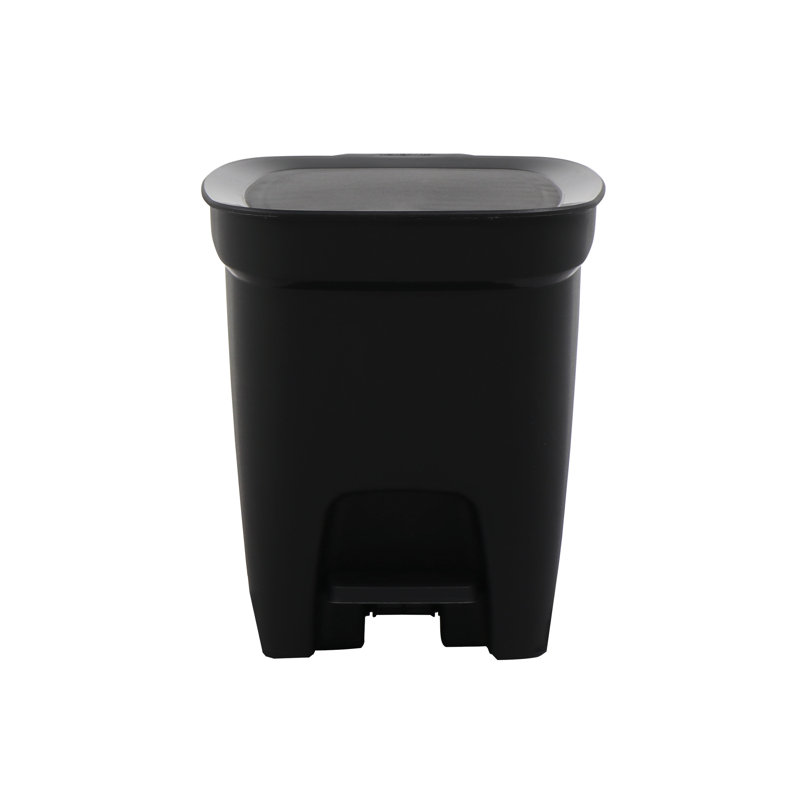 Poubelle en plastique avec pédale de marche de la trépiede de la collection en plastique moulé par injection, doublure de couvercle et tige d'acier
