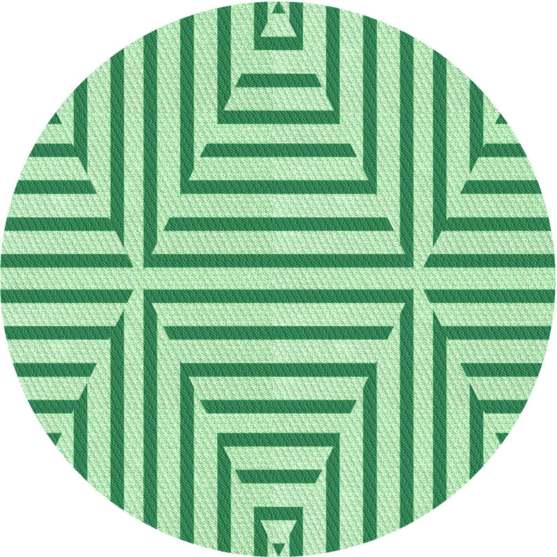 Striped Indoor Rug, Round 6'