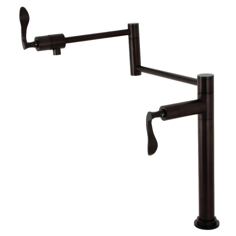 Kingston Brass Century Two-Handle 1-Hole Deck Mount Pot Filler Faucet, Oil Rubbed Bronze
