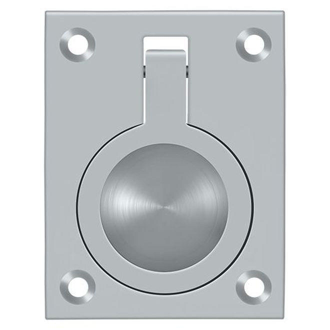 Deltana FRP25U26D Flush Ring Pull, 2-1/2" x 1-7/8" in Brushed Chrome, Brushed Chrome