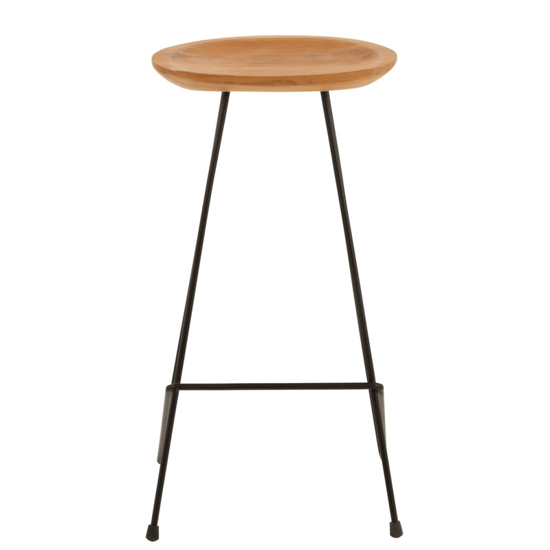 Mcelroy Solid Wood Bar Stool with Iron Frame