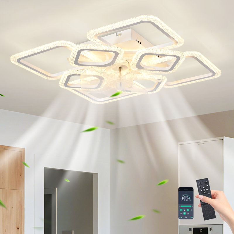Ventilateur de plafond encastré réversible à DEL à intensité variable de 6 po avec télécommande et application Dalchand