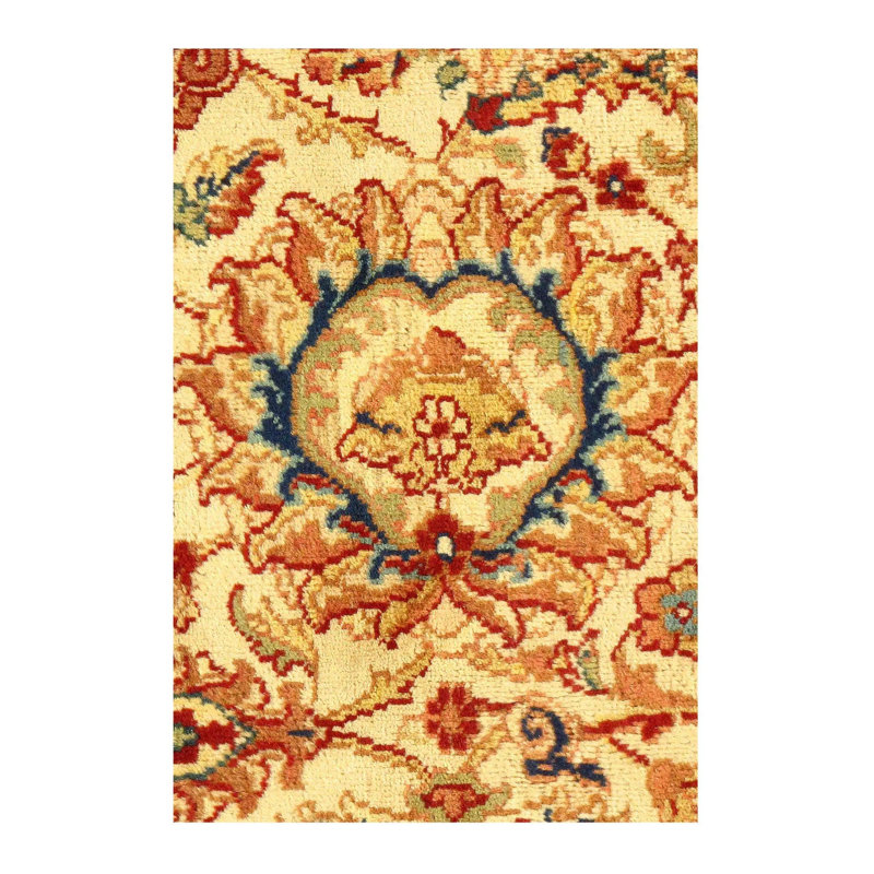 Isabelline Ivory Indian Agra Rug - 6' X 9'