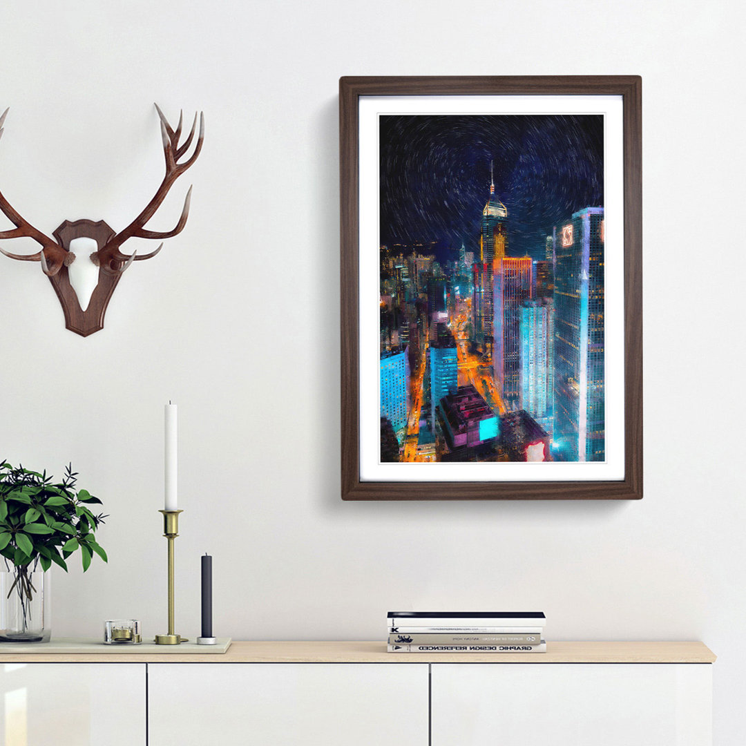Midnight Dreams in Hong Kong - Picture Frame Painting Print