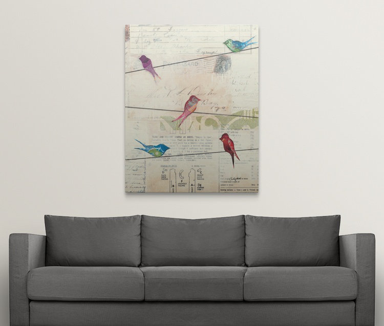 «Anjelyna Birds on a Wire» par Courtney Prahl, impression, H 10 po x l 8 po x P 1,5 po, Toile