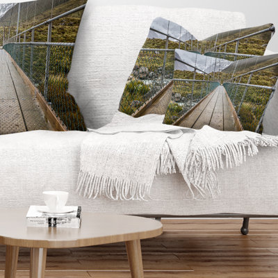 Bridge over Hooker River in Aoraki Bridge Lumbar Pillow