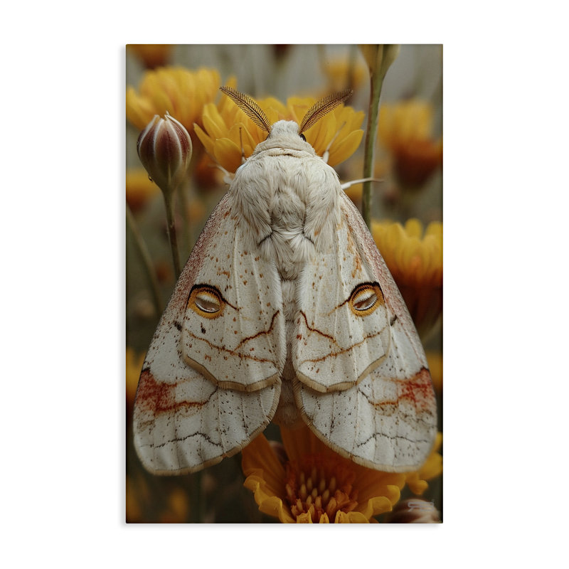 «Delicate Luna Moth», art mural sur toile par Roozbeh Bahramali, H 24 po x l 16 po