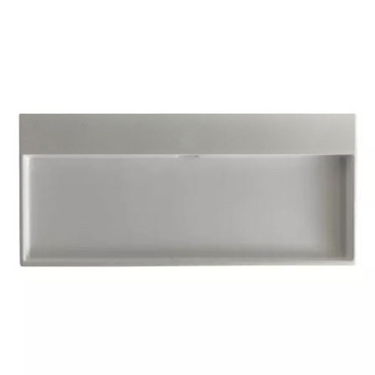 WS Bath Collections Urban 17.7'' White Ceramic Rectangular Bathroom Sink with Overflow
