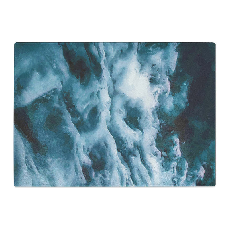Tempered Glass Ocean Clouds Chopping Board, 39 cm W x 28.5 cm L