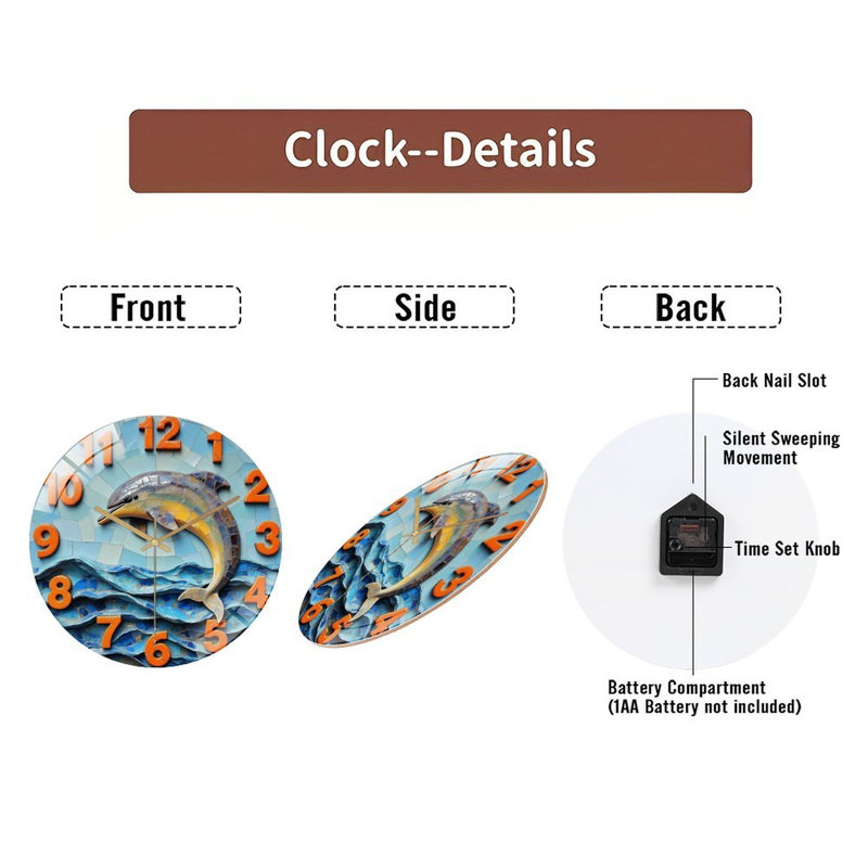 Horloge murale Dolphin