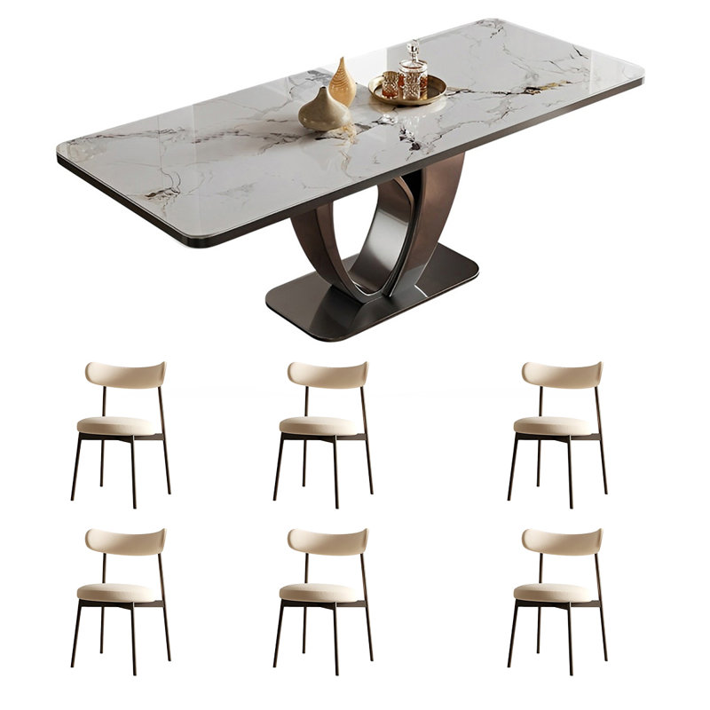 Ensemble de table et de chaises rectangulaires Home Rock, H 29,52 po x L 70,86 po x l 35,43 po