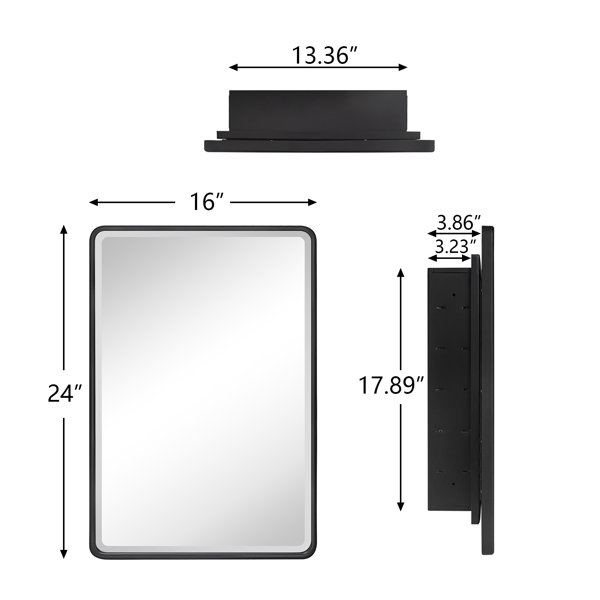 17 Stories 2401AC8D9E254F498D2BF0EE6188A411 Wyckhoff Recessed or Surface Mount Framed 1 Door Medicine Cabinet 2401AC8D9E254F498D2BF0EE6188A411