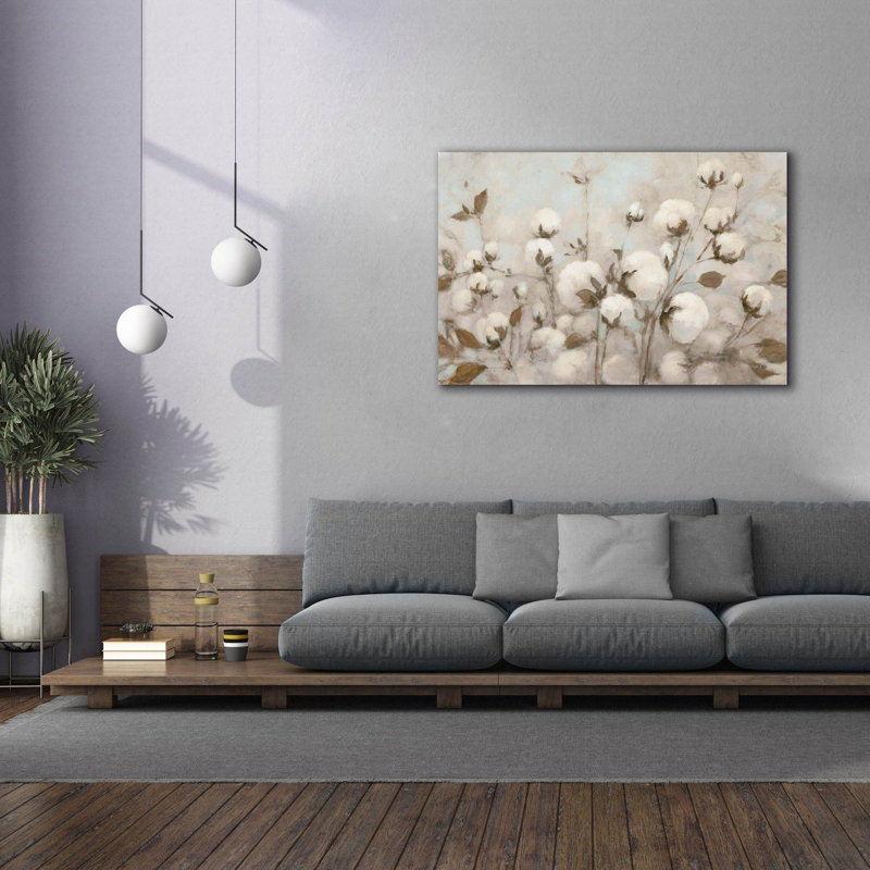 Toile épique «Cotton Field Neutral» par Julia Purinton, H 40 po x l 60 po x P 1,5 po
