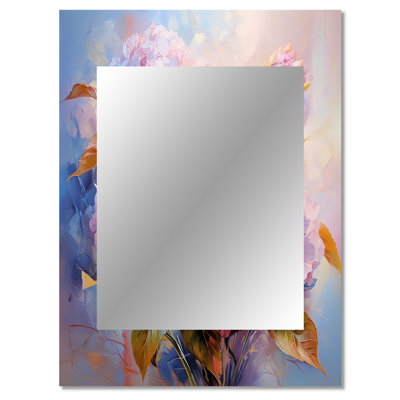 Delicate Hydrangea Bouquet Tender Pastel V - Hydrangea Unique Wall Mirror, Traditional Mirror, Printed Metal Art
