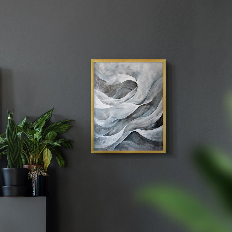 ABSTRACT Series CDLXV  -Premium Framed Print -Ready to Hang - No Nails Required, Gold, 15" H x 12" W