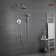 Retro Wall Mount 2 Function Rainfall Shower System with 3 Setting Handheld, Rough-In Valve and Diverter