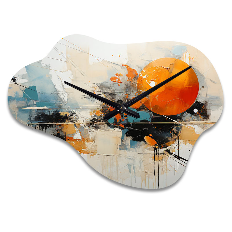 Horloge murale en métal Teal Orange Bold Energy III - Dams, Grand