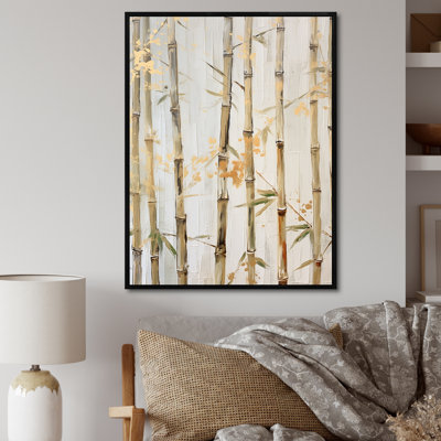 Beige minimalisme bambou sérénité - impressions sur toile de bambou_106623