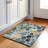 Machine Washable Indoor/Outdoor Xhevrie Teal Rug-1798418312