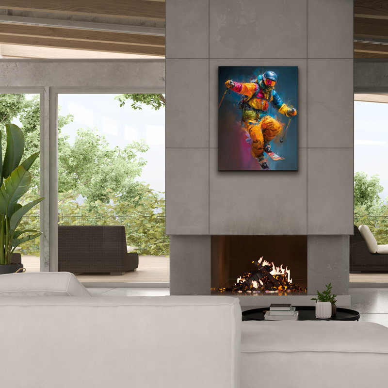  «Skiing Legend 1» par Ann Klee, art mural sur toile, 26 po x 34 po