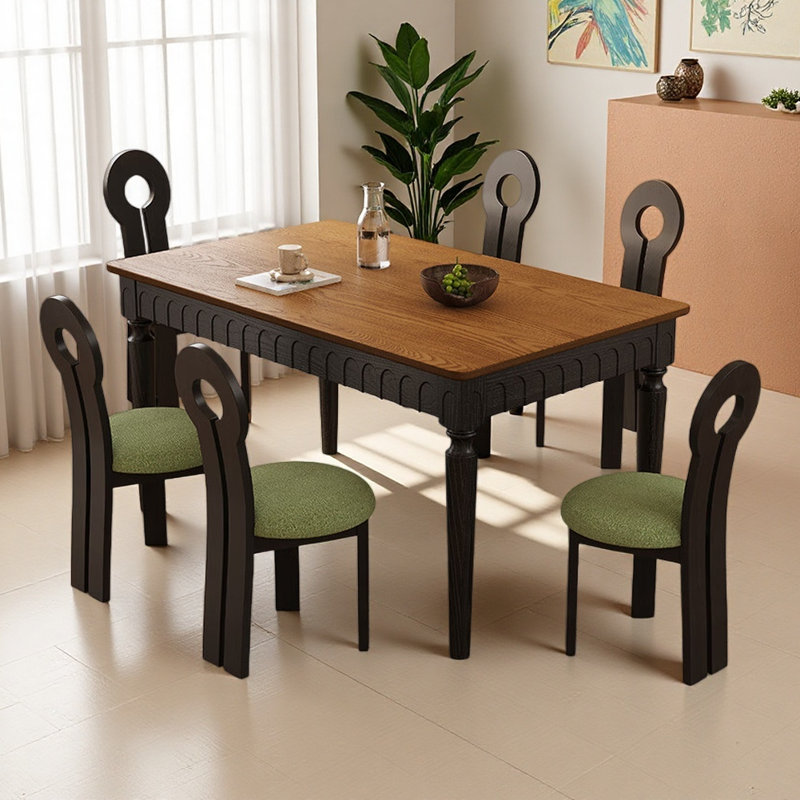 Table de salle à manger en bois massif rétro français