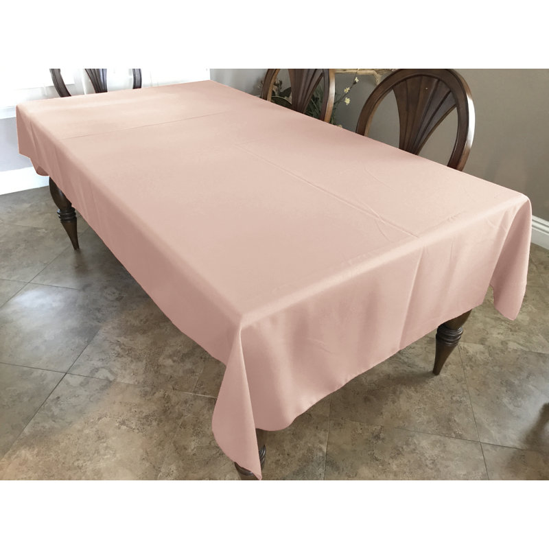 Driffield Solid Polyester Tablecloth, 58" x 144", Blush