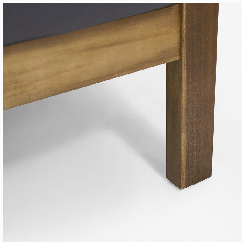 Ensemble de meubles de patio 4 pièces avec coussin moelleux et table basse en bois
