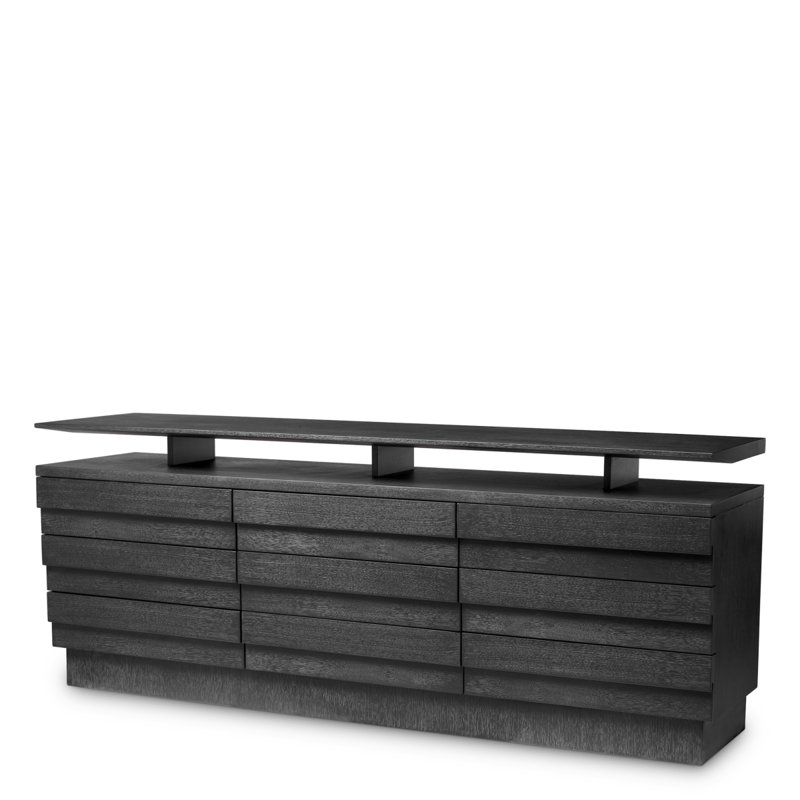 Drawer Dresser Quintino Charcoal Gray Oak Veneer