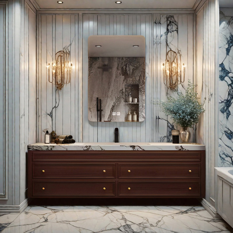 Armoire de salle de bain moderne française, H 19,68 po x l 55,11 po x P 19,68 po