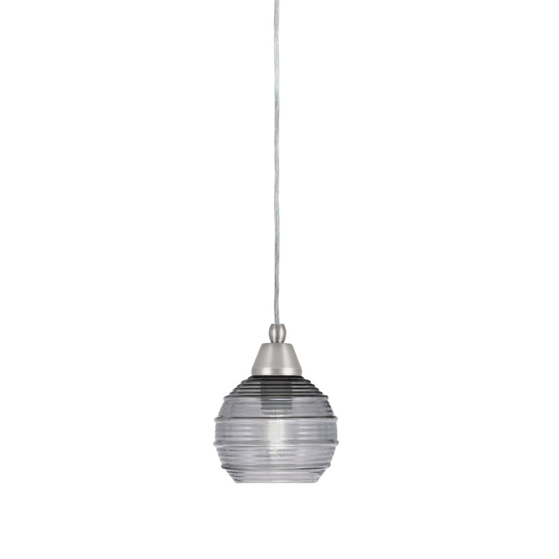 Luminaire suspendu à 1 lumière Any, Fumée, Noir / transparent, Chrome