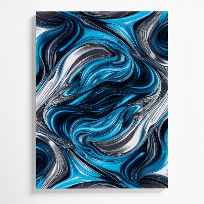 Abstrait art fluide sur toile grise 61, H 10 po x l 8 po