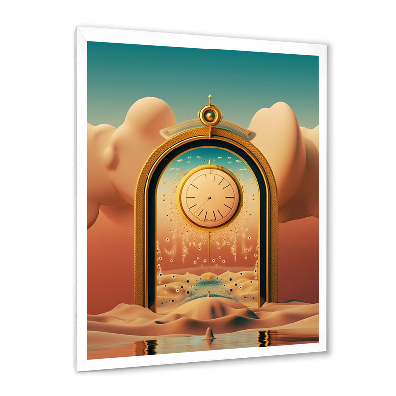 Impression sur toile, "Timelessness future géométrie architecture I", Cadre simple blanc, H 32 po x l 16 po x P 1 po