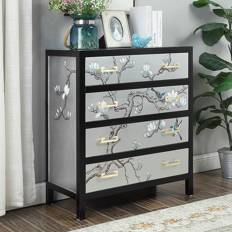 Hand-Painted 4-Drawer Accent Chest