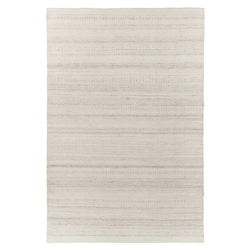 Papier peint tissé à la main Mendushe Southwestern Tapis crème, Rectangle 8 pi 10 po x 13 pi