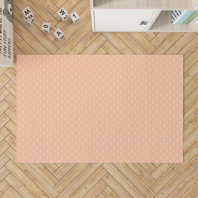 Patty Kids Play Mat, Rectangle 3' x 5', Peach/Orange